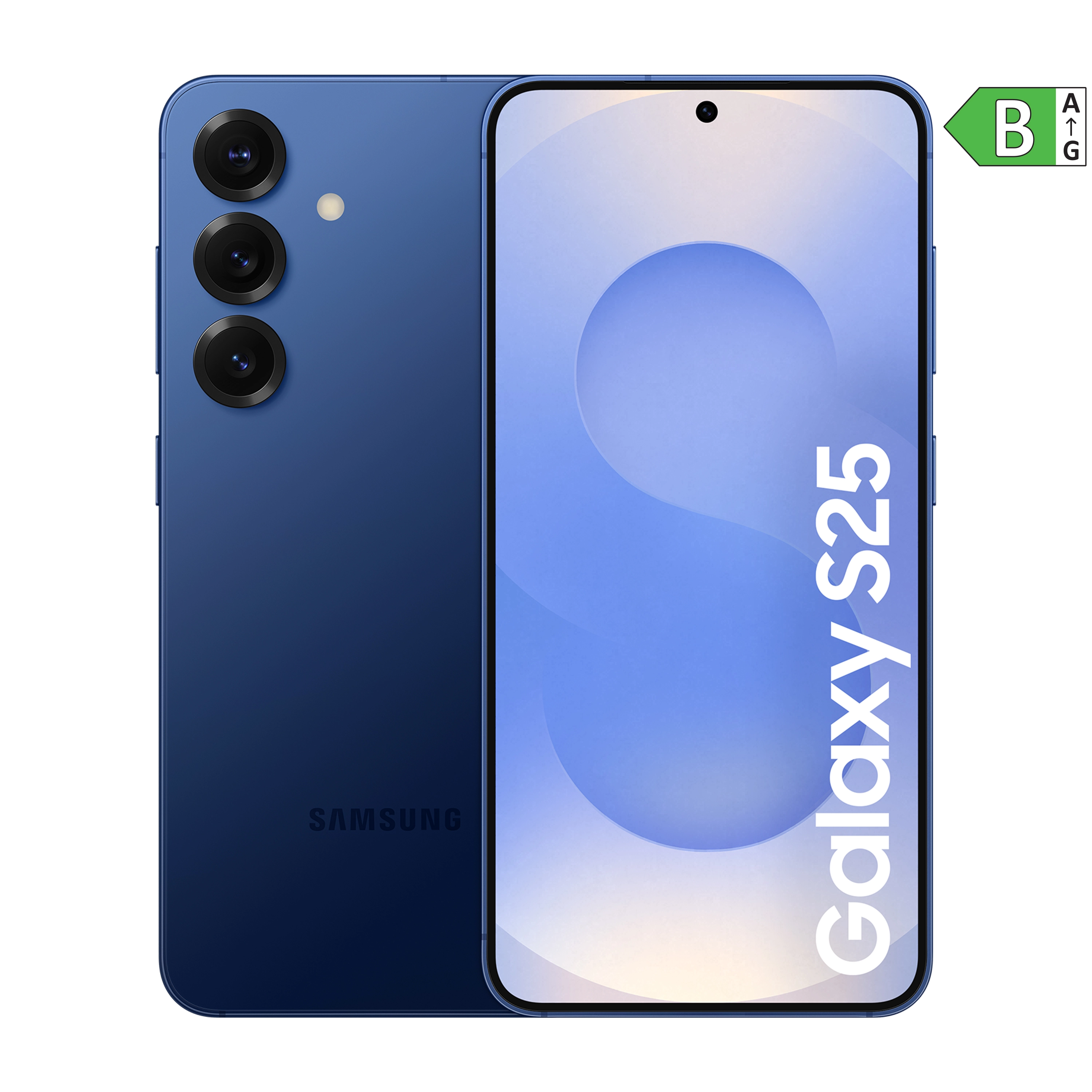 Samsung galaxy S25 con etiqueta